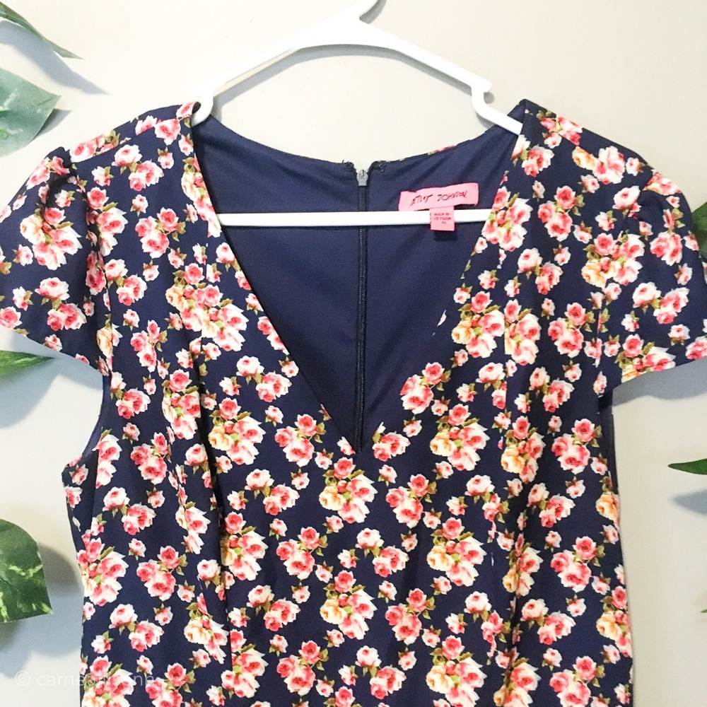 BETSEY JOHNSON Navy Printed Floral Dress - Picture 5 of 8